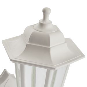 Садово-парковый светильник ЭРА НБУ 06-60-001 белый 6 гранный настенный IP44 Е27 max60Вт