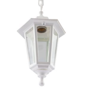 Садово-парковый светильник ЭРА НСУ 06-60-001 белый 6 гранный подвесной IP44 Е27 max60Вт Садово-парковый светильник ЭРА НСУ 06-60-001 белый 6 гранный подвесной IP44 Е27 max60Вт