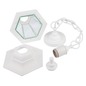 Садово-парковый светильник ЭРА НСУ 06-60-001 белый 6 гранный подвесной IP44 Е27 max60Вт Садово-парковый светильник ЭРА НСУ 06-60-001 белый 6 гранный подвесной IP44 Е27 max60Вт