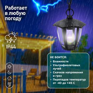 Садово-парковый светильник ЭРА НСУ 07-40-002 Марсель 1 черный 6 гранный подвесной IP44 Е27 max40Вт