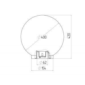 Садово-парковый светильник ЭРА НТУ 01-150-401 шар опаловый на опору / кронштейн IP44 Е27 max150Вт d400mm