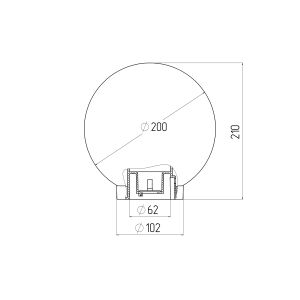 Садово-парковый светильник ЭРА НТУ 01-60-203 шар золотистый на опору / кронштейн IP44 Е27 max60Вт d200mm