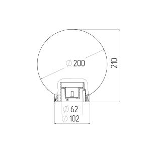 Садово-парковый светильник ЭРА НТУ 02-60-205 шар дымчатый призма на опору / кронштейн IP44 Е27 max60Вт d200mm
