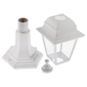 Садово-парковый светильник ЭРА НТУ 04-60-001 белый 4 гранный напольный IP44 Е27 max60Вт