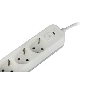 Сетевой фильтр ЭРА USF-4es-3m-2xUSBAC-W с базовой защитой с заземлением с выключателем 4 розетки+2xUSBA+C 3,1A 3м 10А Сетевой фильтр ЭРА USF-4es-3m-2xUSBAC-W с базовой защитой с заземлением с выключателем 4 розетки+2xUSBA+C 3,1A 3м 10А