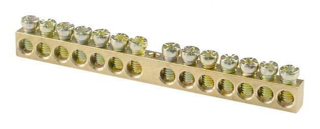 Шина нулевая "N" открытая 14/1 сечение 8х12 мм TEXENERGO Шина нулевая "N" открытая 14/1 сечение 8х12 мм TEXENERGO