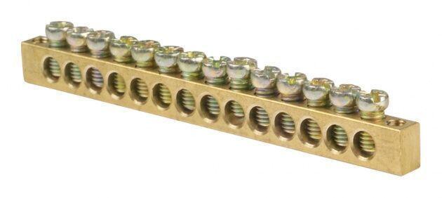 Шина нулевая "N" открытая 14/2 сечение 8х12 мм TEXENERGO Шина нулевая "N" открытая 14/2 сечение 8х12 мм TEXENERGO