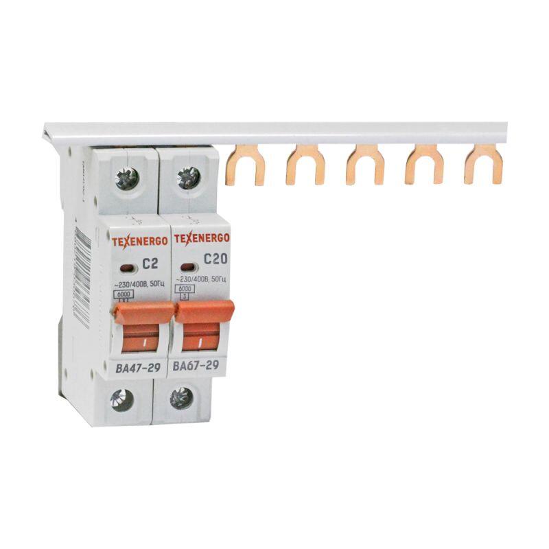 Шина соединительная тип FORK (вилка) 1ф до 63А (дл.1м) Шина соединительная тип FORK (вилка) 1ф до 63А (дл.1м)