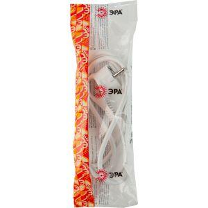 Шнур сетевой с вилкой ЭРА  UX-3x0,75-1,5m-W с заземлением ПВС 3x0,75мм2 1,5 м белый