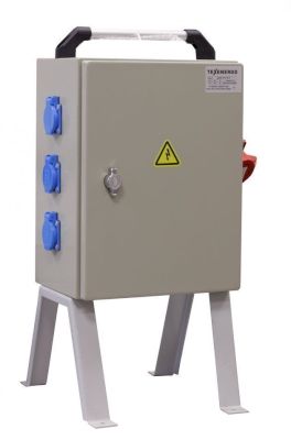 Щит механизации ЩМ- РУСП-   40-3х1П-1х3П-IP54 (ВВ-  40А с 1 УЗО, 3 роз. 1Р+N+РЕ 16А, 1 роз.  3Р+N+PE 32A)