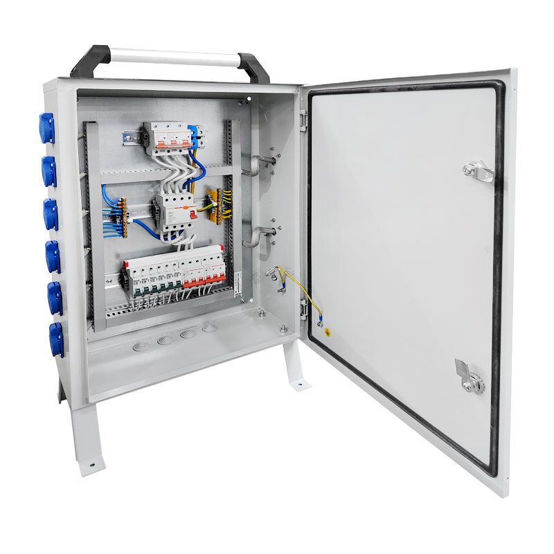 Щит механизации ЩМ- РУСП- 63-6х1П-2х3П-IP54 (ВВ- 63А с 1 УЗО, 6 роз. 1Р+N+PE 16A, 1 роз. 3Р+N+РЕ-16А, 1 роз. 3Р+N+РЕ-32А) Щит механизации ЩМ- РУСП- 63-6х1П-2х3П-IP54 (ВВ- 63А с 1 УЗО, 6 роз. 1Р+N+PE 16A, 1 роз. 3Р+N+РЕ-16А, 1 роз. 3Р+N+РЕ-32А)