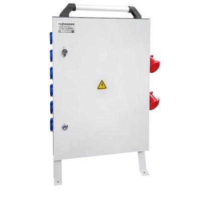 Щит механизации ЩМ- РУСП-   63-6х1П-2х3П-IP54 (ВВ-  63А с 1 УЗО, 6 роз. 1Р+N+PE 16A, 2 роз. 3Р+N+РЕ-32А)