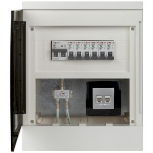 Щит распределительный со слаботочным отсеком ЭРА MultiBox bs-12s навесной пластиковый 12 модулей IP41 Щит распределительный со слаботочным отсеком ЭРА MultiBox bs-12s навесной пластиковый 12 модулей IP41