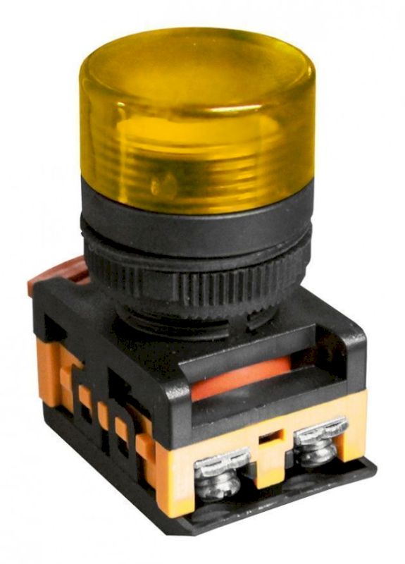 Сигнальная лампа AL-22TE желтый 230В неоновая лампа, колпачок плоский Сигнальная лампа AL-22TE желтый 230В неоновая лампа, колпачок плоский