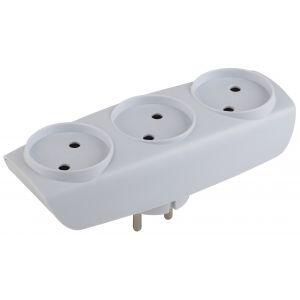 SP-3-W  ЭРА Тройник 3гн, без заземл.(белый) (10/60/1200)