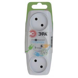 SP-3-W ЭРА Тройник 3гн, без заземл.(белый) (10/60/1200)