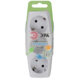 SP-3e-W ЭРА Тройник 3гн, c заземл, со шторками (белый) (10/60/960) SP-3e-W ЭРА Тройник 3гн, c заземл, со шторками (белый) (10/60/960)