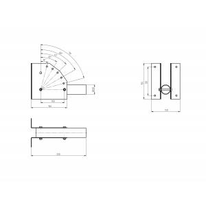 SPP-AC2-0-230-060 ЭРА Кронштейн  для уличного светильника с перемен углом 230*150*130  d60mm (10/400