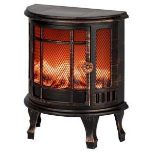 Светильник ЭРА EGNIK -P02 новогодний светодиодный камин Печь черный 2*LR14(C) 24*17*33 см