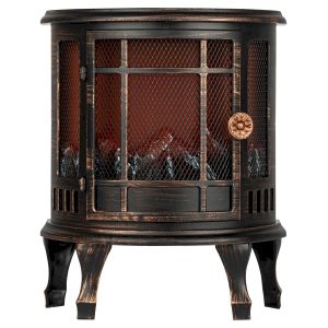 Светильник ЭРА EGNIK -P02 новогодний светодиодный камин Печь черный 2*LR14(C) 24*17*33 см