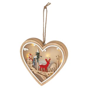 Светильник ЭРА ENGDS-5L новогодний светодиодный Сердце подвесной 10 см 2*АА