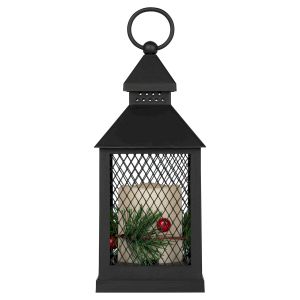 Светильник ЭРА ERANY-DF02 новогодний светодиодный Сочельник черный 3*AАA 10*10*23 см