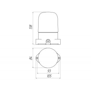 Светильник ЭРА НББ 01-60-001 для бани пластик/стекло прямой IP65 E27 max 60Вт 135х105х84 белый