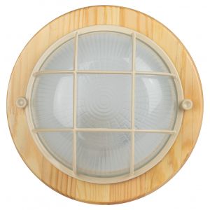 Светильник ЭРА НБО 03-60-012 Кантри дерево/стекло решетка IP54 E27 max 60Вт D220 круг клен