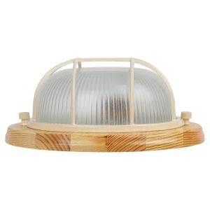 Светильник ЭРА НБО 03-60-012 Кантри дерево/стекло решетка IP54 E27 max 60Вт D220 круг клен