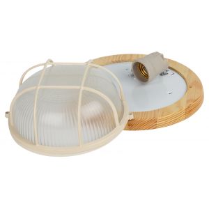 Светильник ЭРА НБО 03-60-012 Кантри дерево/стекло решетка IP54 E27 max 60Вт D220 круг клен