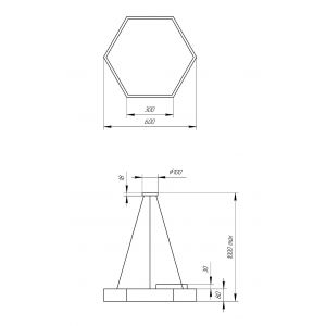 Светильник LED ЭРА Geometria SPO-121-B-40K-038 Hexagon 38Вт 4000К 4000Лм IP40 600*600*80 черный подвесной