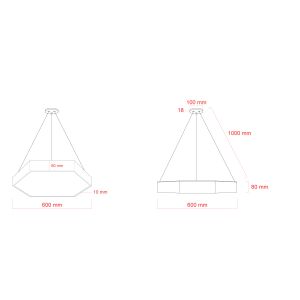 Светильник LED ЭРА Geometria SPO-121-B-40K-038 Hexagon 38Вт 4000K 4000Лм IP40 600*80 черный подвесной драйвер внутри