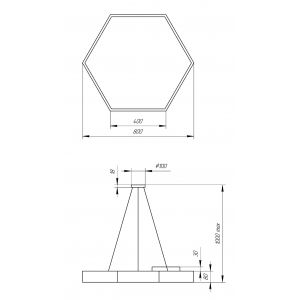 Светильник LED ЭРА Geometria SPO-122-W-40K-066 Hexagon 66Вт 4000К 4800Лм IP40 800*800*80 белый подвесной