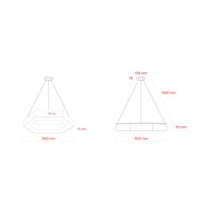 Светильник LED ЭРА Geometria SPO-123-B-40K-045 Hexagon 45Вт 4000K 2500Лм IP40 600*80 черный подвесной драйвер внутри