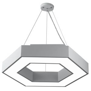 Светильник LED ЭРА Geometria SPO-123-W-40K-045 Hexagon 45Вт 4000К 2500Лм IP40 600*600*80 белый подвесной