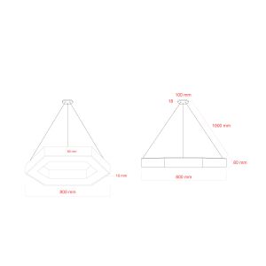 Светильник LED ЭРА Geometria SPO-124-W-40K-051 Hexagon 51Вт 4000К 800*800*80 белый подвесной драйвер внутри Светильник LED ЭРА Geometria SPO-124-W-40K-051 Hexagon 51Вт 4000К 800*800*80 белый подвесной драйвер внутри