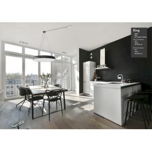 Светильник LED ЭРА Geometria SPO-132-B-40K-088 Ring 88Вт 4000К 6000Лм IP40 800*800*80 черный подвесной