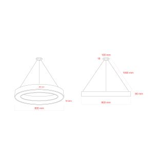 Светильник LED ЭРА Geometria SPO-134-W-40K-056 Ring 56Вт 4000К 4200Лм IP40 800*80 белый подвесной драйвер внутри