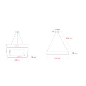 Светильник LED ЭРА Geometria SPO-161-W-40K-060 Quadro 60Вт 4000К 5500Лм IP40 600*600*80 белый подвесной драйвер внутри Светильник LED ЭРА Geometria SPO-161-W-40K-060 Quadro 60Вт 4000К 5500Лм IP40 600*600*80 белый подвесной драйвер внутри