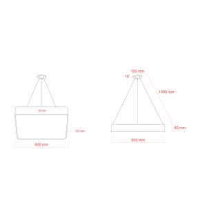 Светильник LED ЭРА Geometria SPO-163-W-40K-050 Quadro 50Вт 4000К 3700Лм IP40 600*600*80 белый подвесной драйвер внутри
