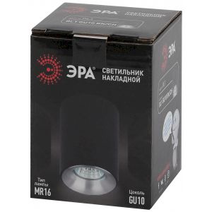 Светильник настенно-потолочный спот ЭРА OL1 GU10 BK/CH под лампу MR16/GU10 черный/хром IP20