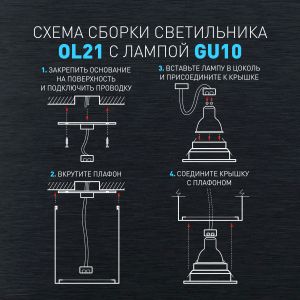 Светильник настенно-потолочный спот ЭРА OL21 BK MR16/GU10, черный, поворотный Светильник настенно-потолочный спот ЭРА OL21 BK MR16/GU10, черный, поворотный