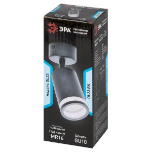 Светильник настенно-потолочный спот ЭРА OL23 BK MR16/GU10, черный