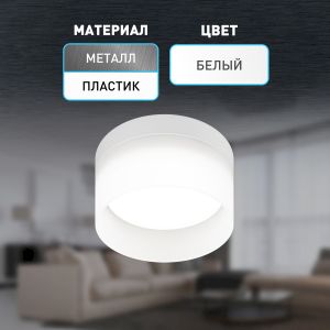 Светильник настенно-потолочный спот ЭРА OL30 WH GX53 белый