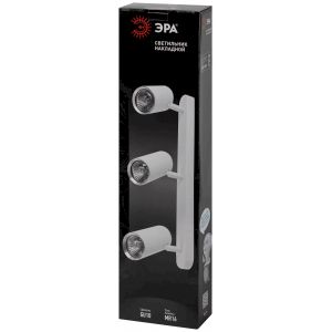 Светильник настенно-потолочный спот ЭРА OL35-3 WH MR16 GU10 IP20 белый хром Светильник настенно-потолочный спот ЭРА OL35-3 WH MR16 GU10 IP20 белый хром