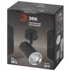 Светильник настенно-потолочный спот ЭРА OL35 BK MR16 GU10 IP20 черный, хром Светильник настенно-потолочный спот ЭРА OL35 BK MR16 GU10 IP20 черный, хром