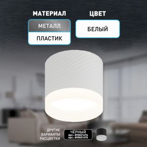 Светильник настенно-потолочный спот ЭРА OL38 WH под GX53 IP20 белый