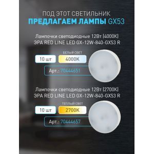 Светильник настенно-потолочный спот ЭРА OL39 BK под GX53 IP20 черный