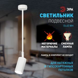 Светильник настенно-потолочный спот ЭРА OL45 WH MR16 GU10 IP20 белый
