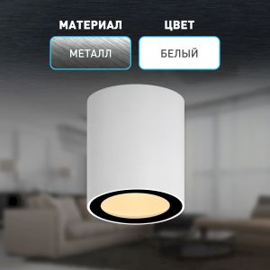 Светильник настенно-потолочный спот ЭРА OL48 WH/BK MR16 GU10 IP44 черный, белый